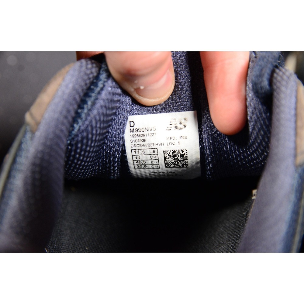 New‎ Balance 990v5 Shoes Mens Size 11.5 Blue Made In USA Running Suede M990NV5 - Picture 10 of 11